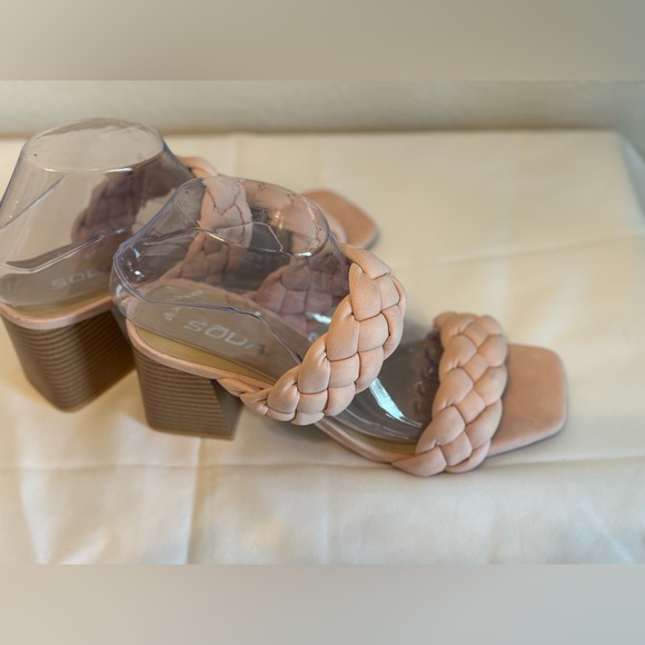 “Soda” Brand Blush Pink Strap Heels - Picture 4 of 5